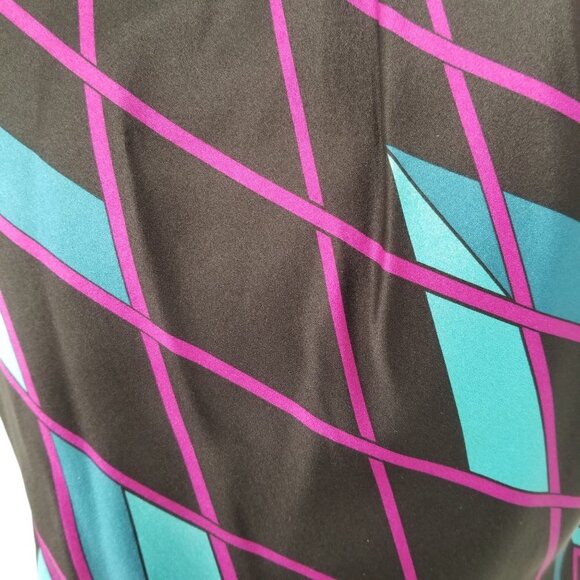 INC. International Concepts 100% Silk Black Blue Side Tie Halter Blouse … - Picture 5 of 7